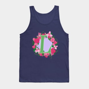 Monogram L, Personalized Floral Initial Tank Top